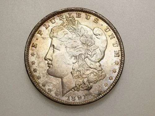1891-P $1 MORGAN SILVER ONE DOLLAR CH/GEM BU