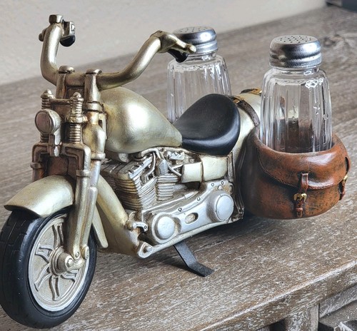 Motorcycle Bike Salt and Pepper Shaker Set Kitchen Table Novelty River's Edge