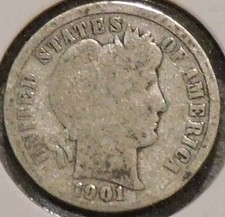 Silver Dime - Barber - 1901 [612]