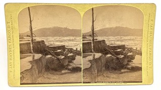 Stereoview Upper Mammoth Spring Jay Haynes FIRST RUN Yellowstone Park Series