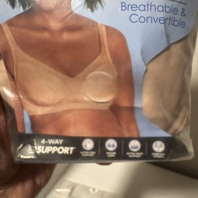 New Playtex 18 Hour Bounce Control Wire Free 4-Way Support Bra - 38DD Nude - NWT