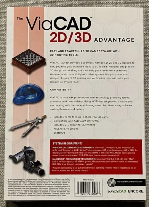 ViaCAD 2D/3D poderoso e robusto design CAD Encore soco! DVD-ROM MAC para Windows  - Imagem 3 de 3