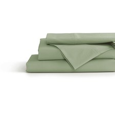 Linen Home 100 Cotton Percale Sheets Queen Size, Sage, Deep Pocket, 4 Pieces