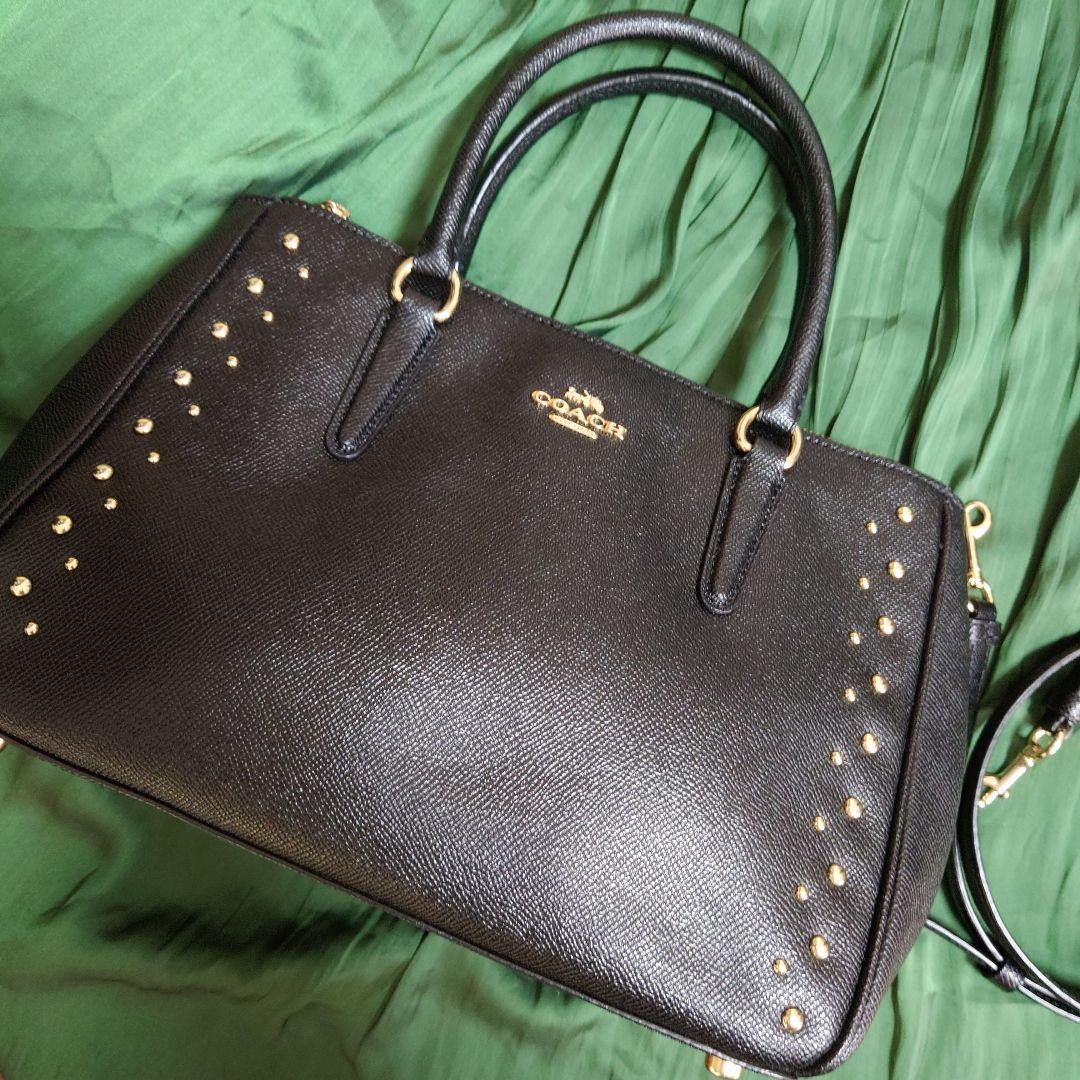 COACH Studded Crossbody Shoulder Bag Black 55600  