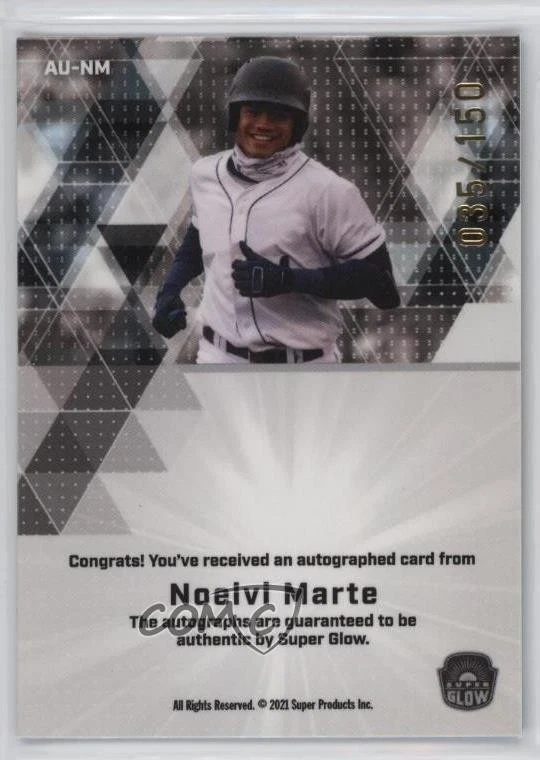 2021 Super Glow Sports Inaugural Edition Blue /150 Noelvi Marte #AU-NM Auto - Image 2 of 2