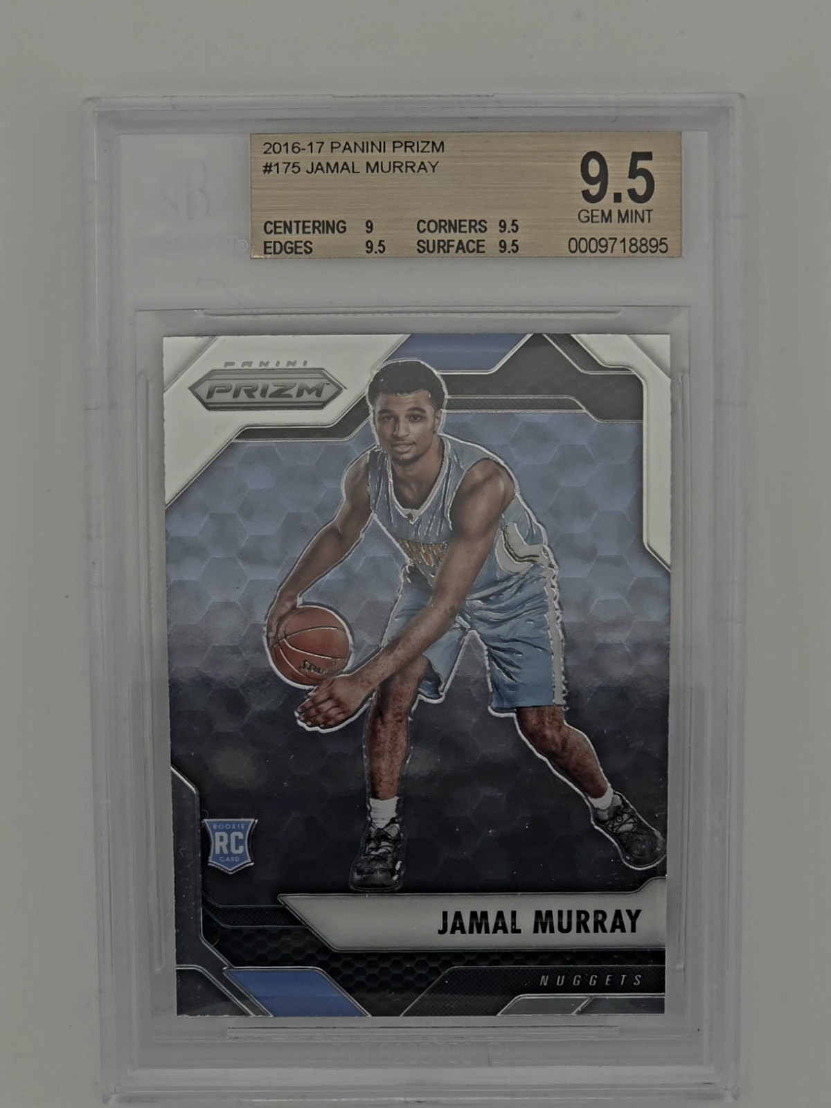 JAMAL MURRAY 2016-17 Panini Prizm #175 SILVER PRIZM ROOKIE BGS 9.5 TRUE GEM+ RC