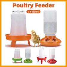 Poultry Feeder and Waterer Set Chicken Kettle with Feed Bucket for Farm Coop Use