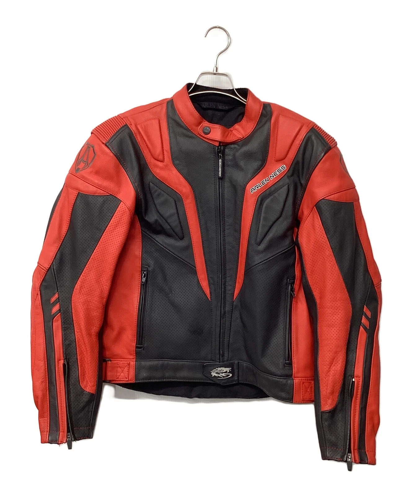 Arlen Ness Leather Protector Jacket Men's Size 54 Red - product detail image 1