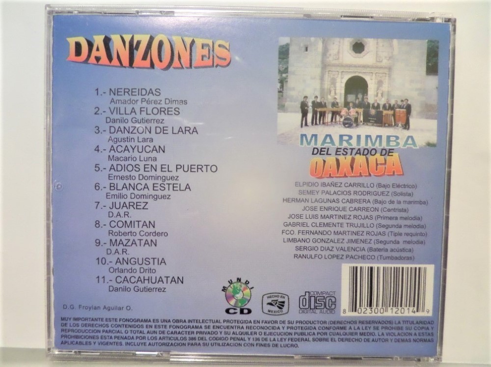 Marimba del Estado de Oaxaca - Danzones CD Mundi MEXICO 11 Tracks - FREE POSTAGE