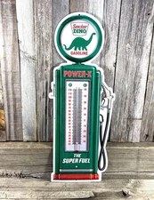 Sinclair Dino Gasoline Gas Oil Thermometer 17" Metal Aluminum Sign Garage New