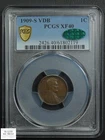 1909 S VDB Lincoln Wheat Copper Cent 1C PCGS XF 40 CAC