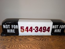 Vintage Taxi Cab Roof Light Cover