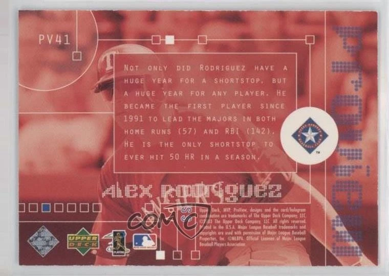 2003 Upper Deck MVP ProView Alex Rodriguez #PV41 - Image 2 of 2