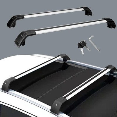 2pcs Crossbar Roof Rack Kia Rondo Carens 2013-2022 Lock Aluminum Black Silver