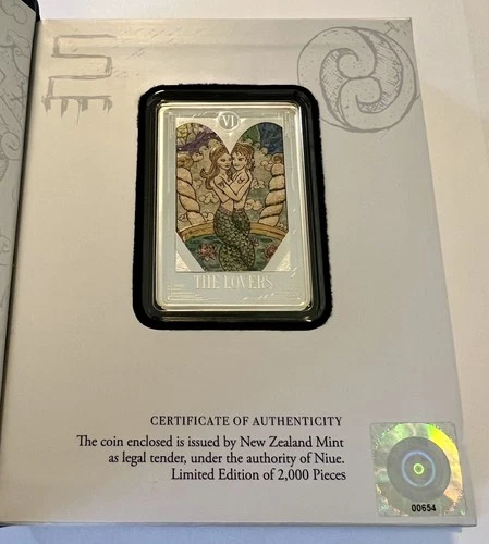 2022 Niue Tarot Cards VI The Lovers - Colorized Proof 1 oz Silver #0654