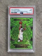 2024-25 Panini Obsidian Stephen Curry #95 Electric Etch Green Flood /25