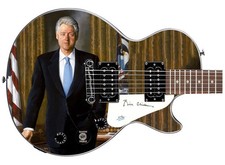 President Bill Clinton Signed Epiphone 1/1 Custom Graphics Guitar ACOA