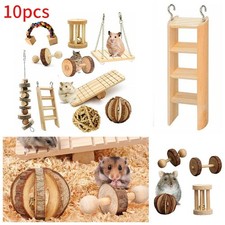 10 Pack of Wooden Hamster Chew Toy Hamster Rabbit Guinea Pig Accessories Set