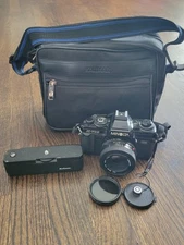 Minolta X-700 35mm SLR Film Camera w/ MD 50mm Lens & Kalimar Film Winder 