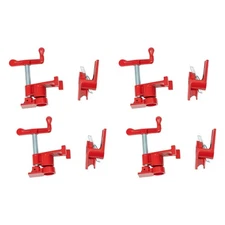 (4 Pack) 3/4" Wood Gluing Pipe Clamp Set Heavy Duty PRO Woodworking Cast Iron