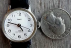 Vintage LADIES CHROME NEAR MINT TIMEX Mechanical Wind Up RUNS GREAT
