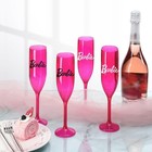 Set 2 Barbie Pink Champagne Flutes Plastic Cups Outdoor Party Baby Bridal Shower — photo 5