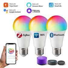 Tuya Smart Led Light Bulb Wifi Zigbee Bluetooth E27 Smart Life Alexa Google Assi