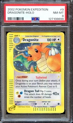 PSA 8 Dragonite 9/165 Expedition E Series 2002 Pokemon Card Holo