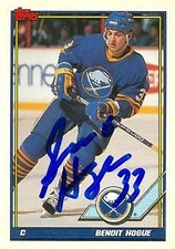 Benoit Hogue autographed Hockey Card (Buffalo Sabres) 1991 Topps #292