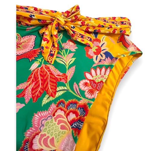 Antonio Melani Floral Jacobean Tie Front High Waisted Bikini Bottom XL - Picture 9 of 16
