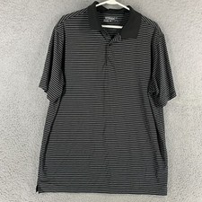 Nike Polo Men XL Black Striped Golf Tour Performance Dri-Fit Stretch Performance