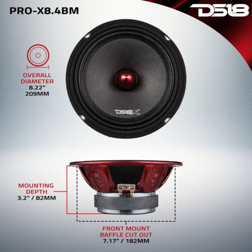 Altavoz DS18 PRO-X8.4BM - 8", rango medio, 550W máximo, 275W, 4 ohmios - Imagen 9 de 9