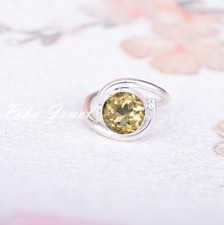 Citrine Topaz Gemstone 925 Sterling Silver Ring Most Beautiful Women Jewelry