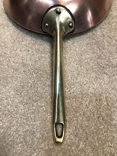 Vintage 1801 Paul Revere Ware Copper Oval Skillet Fry Pan Brass Handle Dia 8.5” - Picture 3 of 9