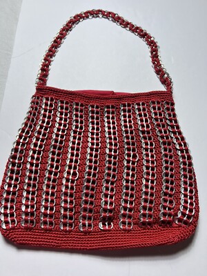 Aluminum Soda Pop Can Pull Tab Shoulder Hand Bag Purse Recycled