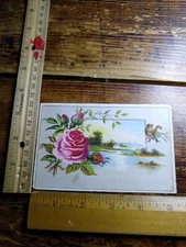 Greeting Postcard - Embossed Flower & Nature Scene Print