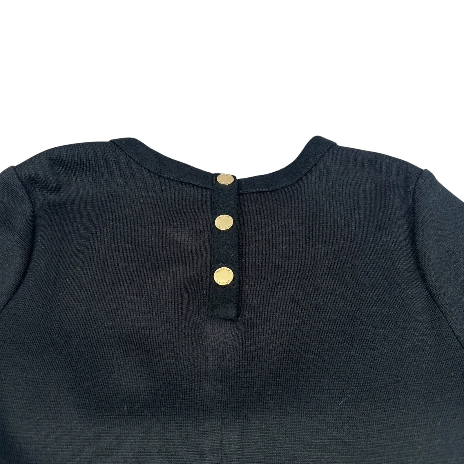 Abito donna Tory Burch Anthea lana piccolo nero tasche davanti manica corta