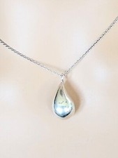 Silpada Italy Sterling Silver Teardrop Pendant on Sterling Silver Necklace 18"