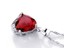 thumbnail 3 - Created Red Ruby Pendant Necklace Earring Set 925 Sterling Silver with 18” Chain