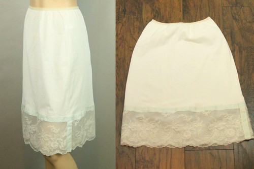 Vtg FISCHER HEAVENLY LINGERIE Ivory Nylon Lace Hal