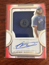 VLADIMIR GUERRERO JNR 2022 Topps Definitive Auto/Button Patch 1/1 Blue Jays 🔥🔥