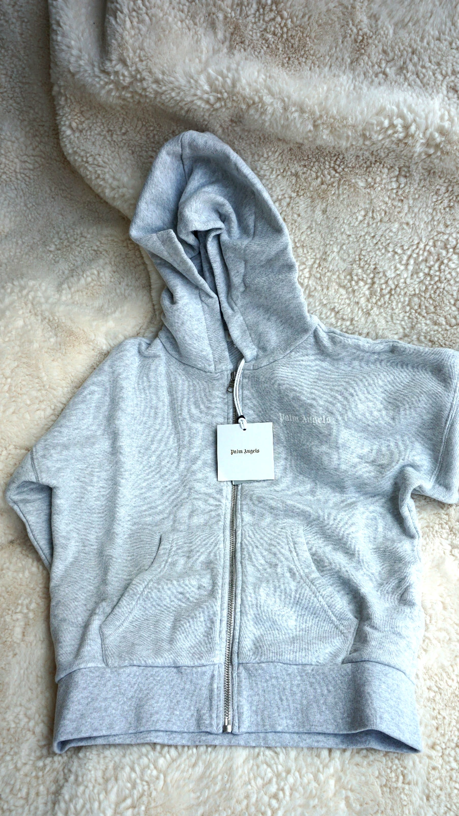 Pullover Palm Angels Felpa classica over logo Z melange GRIGIO WH Taglia 8 Nuova con etichette
