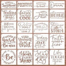 Inspirational Word Stencils for Crafts,20 Pieces Reusable Motivational Quote ...