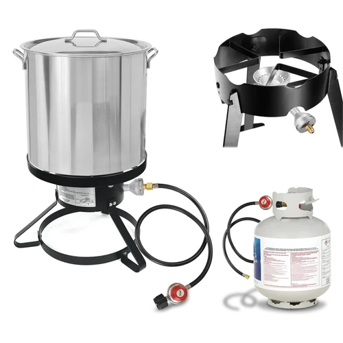 Propane Cast-Iron Round Burner & 4FT 20PSI High Pressure Regulator Hose& Fitting - Picture 8 of 32