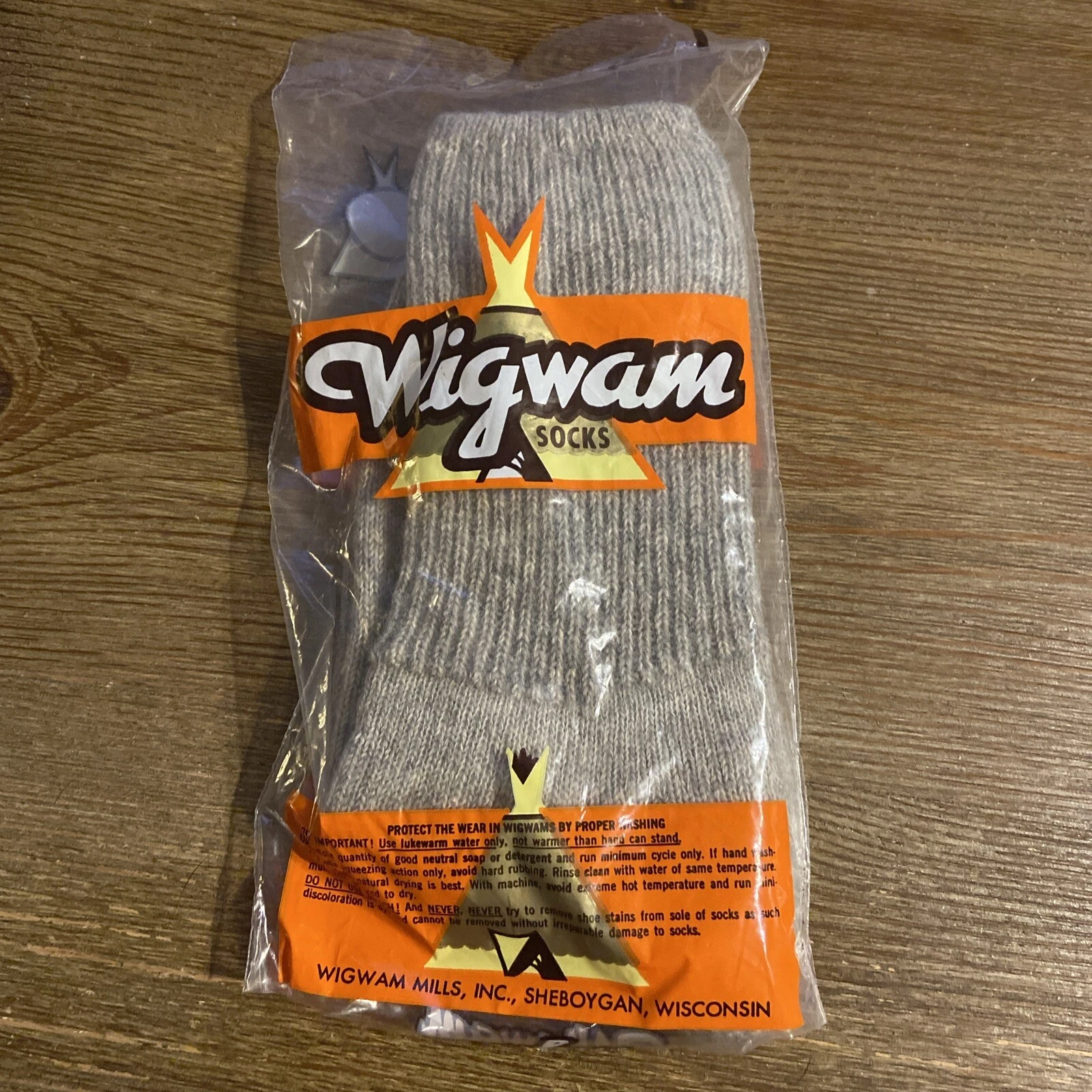 Vintage Wigwam Wool Cotton Sta-Sized Nylon Sz 10.5-11 Reinforced heel Toe sealed