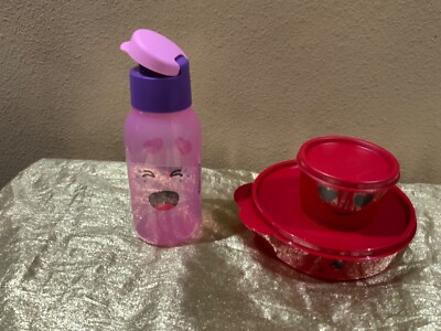 New Tupperware LOVE THEME SET of 3: Wonder Bowl, Snack Cup and Eco Mini Bottle