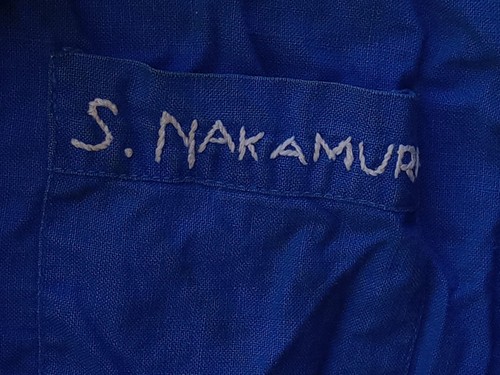 Vintage Moore M Gym Suit Blue Romper 50s 60's Stylized "NAKAMURA" Sz12 Style 26 - Picture 3 of 10