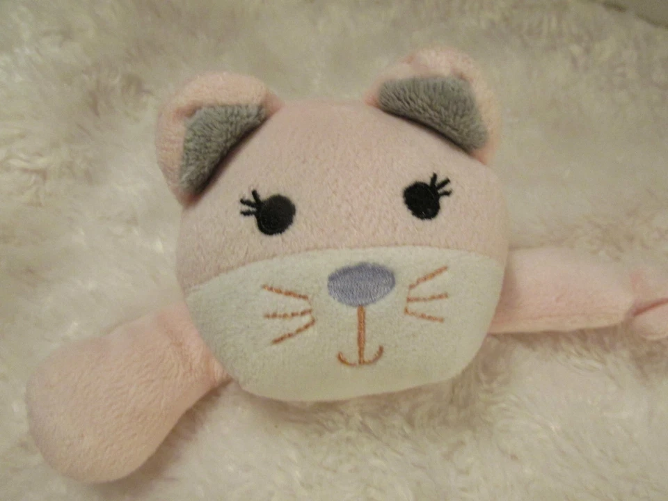 Vitaminas Bebé Gatito Gato Rosa Blanco Lovey Manta de Seguridad Terciopelo Paci Tab Remolino Foto 2 de 4