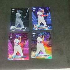 2018 Topps Chrome Dominic Smith Negative + Base + Pink Refractors Base Sapphire 