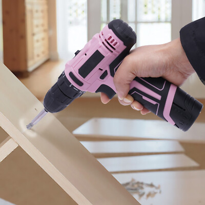 Professional 26-teiliges rosa Akku-Bohrerset Akkuschrauber Bohrschrauber 12 V